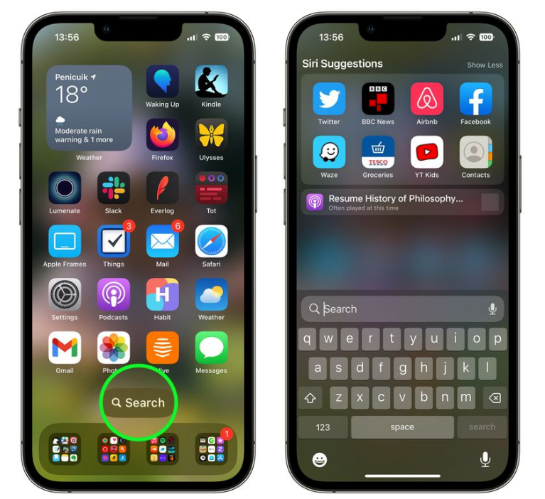 金堂苹果手机维修分享升级到 iOS 16 后，如何删除主屏幕上的搜索按钮 